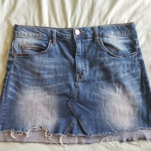 Chelsea & Violet Cut Off Denim Mini Skirt Size XL